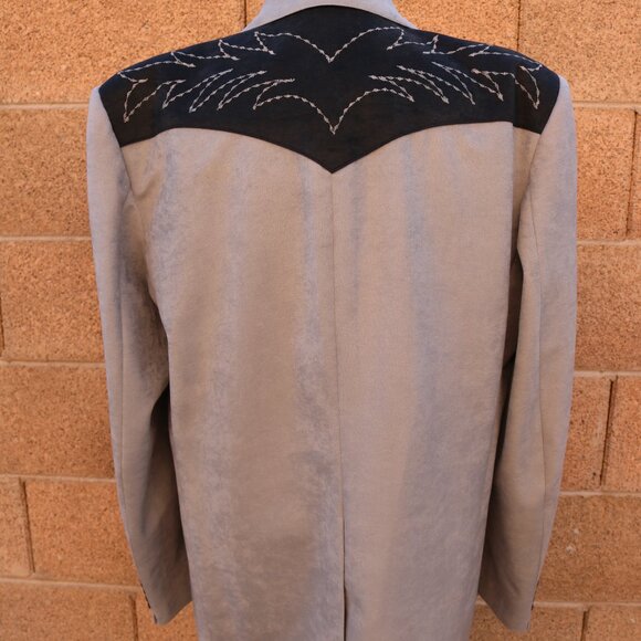 Men’s Western Suede Jacket - Vintage Rockabilly Blazer Size 46L Made In USA - Picture 7 of 16